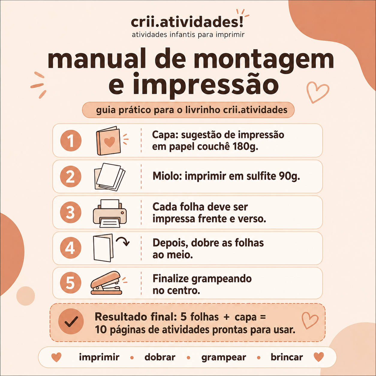Guia de impressão e montagem do livrinho crii.atividades
