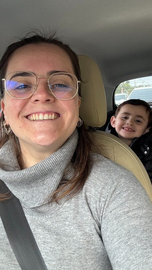 Laura e o filho Matheus