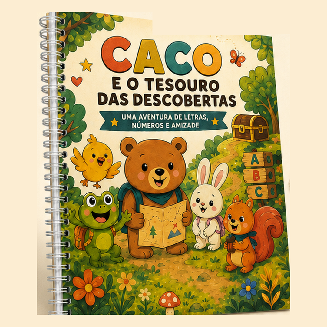 Caco e o Tesouro das Descobertas, livro de história e atividades da amo.livros
