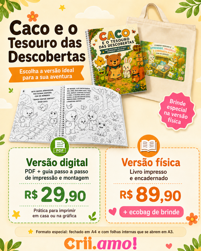 Versões do livro: digital em PDF ou física impressa com ecobag de brinde